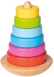 Goki torre impilabile in legno giocattolo colorato motricità