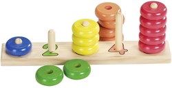Goki puzzle impilabile in legno imparare a contare giocattolo colorato