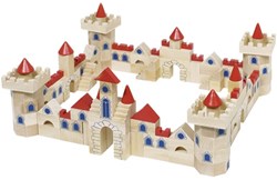Goki blocchi da costruzione in legno castello - set giocattolo 145 pezzi