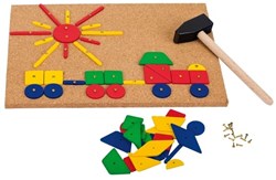 Goki XXL gioco del martello set di costruzione - giocattolo creativo in legno