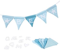 Goki ghirlanda di stoffa blu - kit creativo con adesivi alfabeto