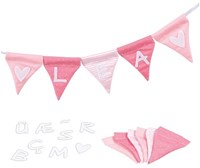 Goki bandierina in tessuto rosa - 10 bandiere e adesivi alfabeto