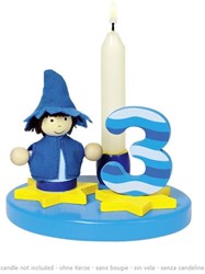 Goki set candeline compleanno bambino - decorazione in legno blu