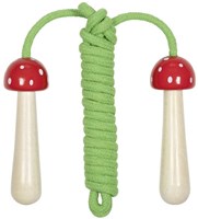 Goki corda per saltare manici legno fungo giocattolo multicolore bambini
