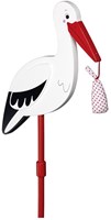 Goki cicogna in legno XL decorazione da giardino con telo bebè, 100cm nascita