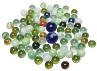 Goki biglie di vetro - giocattolo colorato in rete - 88 pezzi - gioco delle biglie