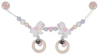 Goki catena in legno per passeggino cavalli con clip - giocattolo per bambini