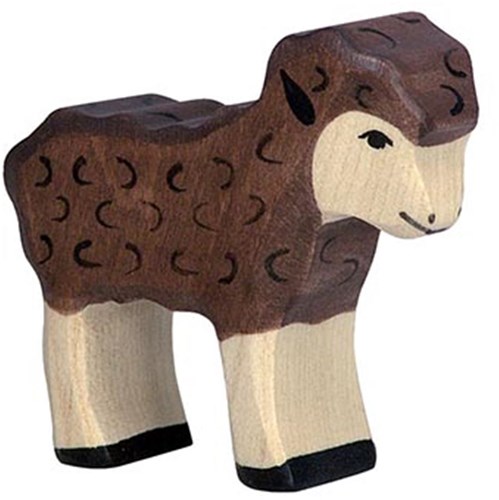 Holztiger agnello in legno nero - figura da gioco per bambini