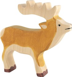 Holztiger cervo in legno figura da gioco giocattolo sostenibile