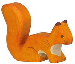 Holztiger scoiattolo in legno figura da gioco arancione qualità FSC