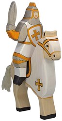 Holztiger cavaliere figura in legno bianca - giocattolo fantasy