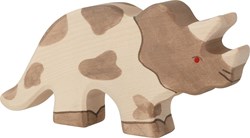 Holztiger dinosauro in legno Triceratops grande figura da gioco
