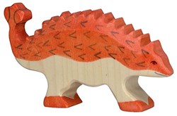 Holztiger dinosauro di legno Ankylosaurus figura giocattolo