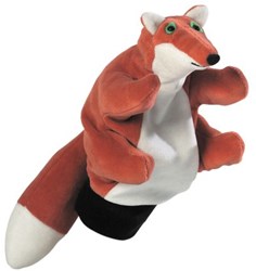 Beleduc burattino volpe peluche teatrino marrone 22 cm giocattolo