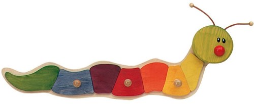 Ostheimer appendiabiti in legno bruco cameretta design colorato