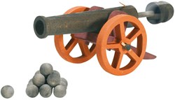 Ostheimer cannone giocattolo in legno con 10 palle - gioco fantasioso