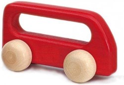 Ostheimer autobus giocattolo in legno piccolo rosso certificato FSC