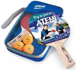 Atemi set ping pong Duet 2 racchette con 3 palline arancioni 1 stella