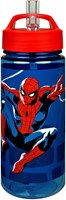 Borraccia Spiderman blu 500ml con cannuccia - bottiglia d'acqua plastica