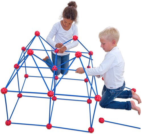 Betzold set costruzioni XXL giocattolo geometrico - 49 bastoncini 28 sfere STEM