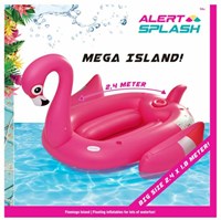 Alert isola gonfiabile fenicottero piscina 240x180 cm con maniglie-3