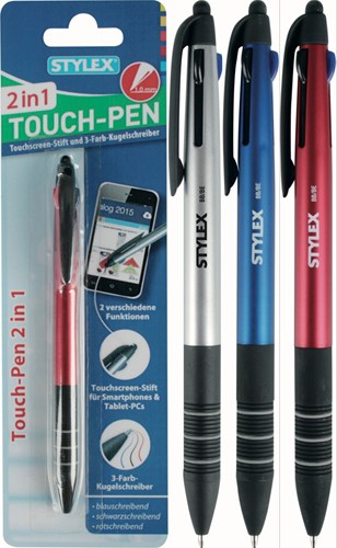 Penna a sfera touchscreen 3 colori 2 in1 30312