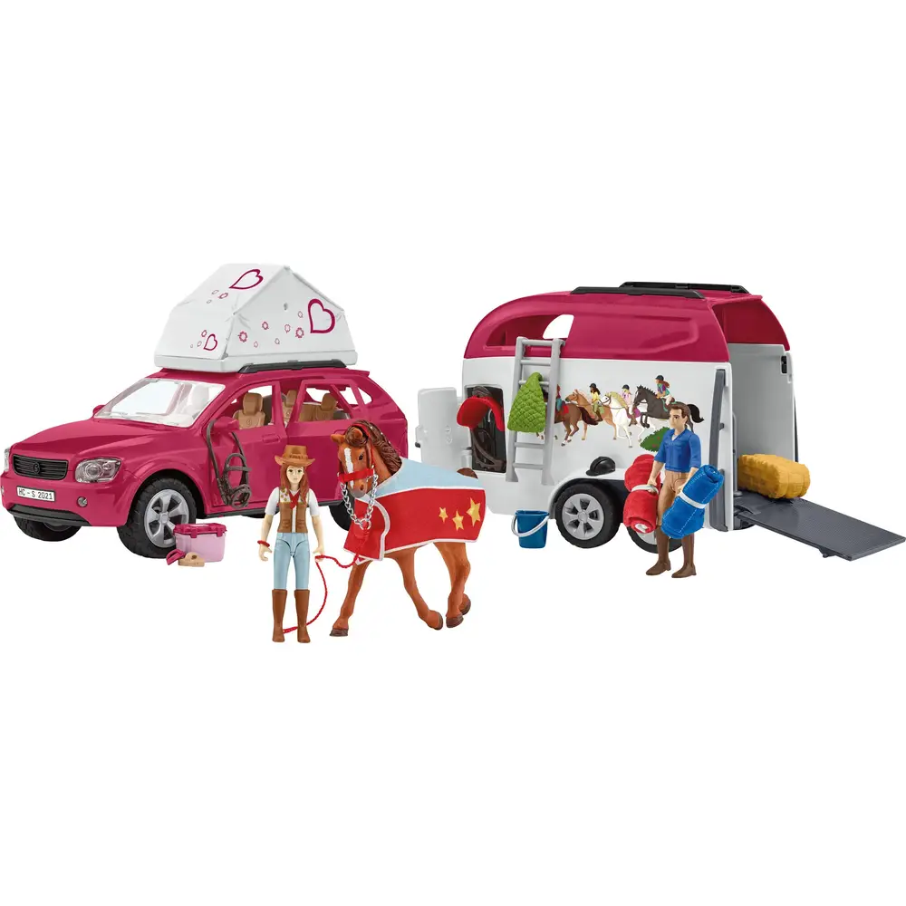 Schleich Horse Club playset avventura con auto e rimorchio per cavalli - 42535