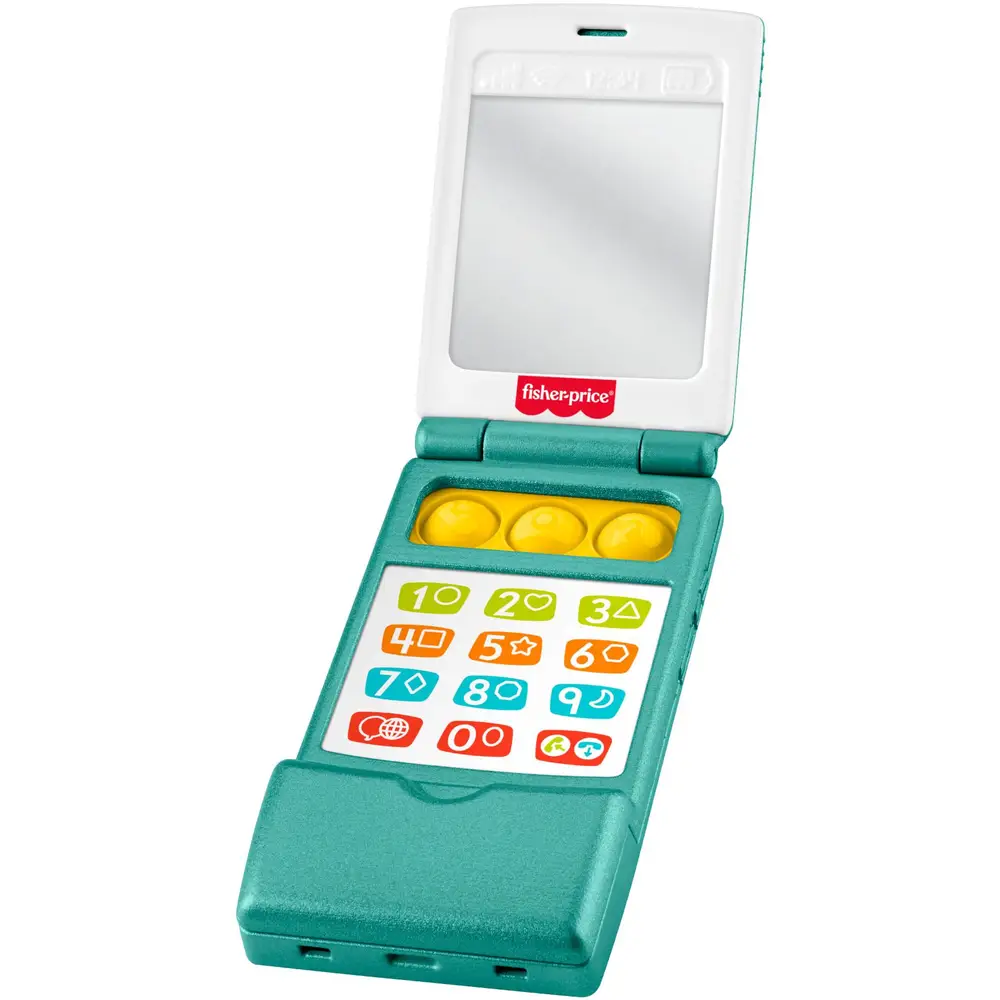 Mattel telefono giocattolo a conchiglia Fisher-Price apprendimento verde per bambini