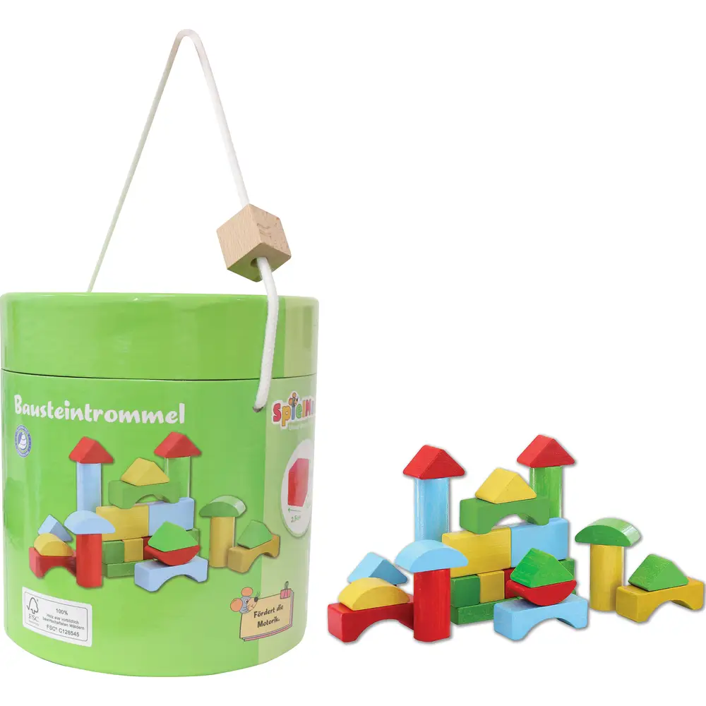 Vedes set di blocchi da costruzione in legno - blocchi colorati in barile 90 pezzi