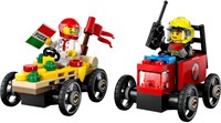 LEGO City Voertuigen Racepakket: Pizzawagen vs. Brandweer-2
