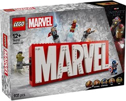 LEGO Marvel set di costruzione logo Marvel e minifigure Avengers 76313