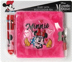 Disney diario Minnie Mouse con lucchetto e penna multicolore - rosa A6