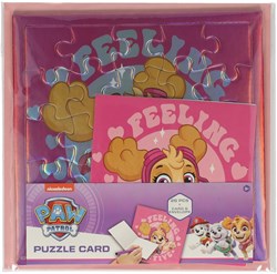 Cartolina puzzle PAW Patrol rosa con busta divertimento puzzle