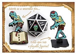 Foam Brain Games set dadi in metallo - mini RPG e spilla smaltata
