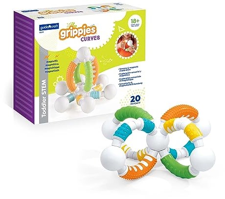 Guidecraft gioco di costruzione magnetico Grippies Curves - set 20 pezzi