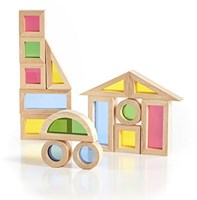 Guidecraft blocchi da costruzione in legno arcobaleno - set giocattolo 20 pezzi-2