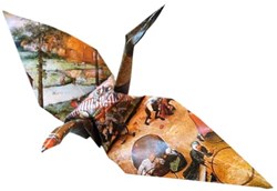 Fridolin giocattolo origami - gru d'arte Breugel cartone