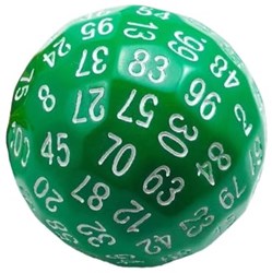 Foam Brain Games dado giocattolo 45mm D100 verde multicolore