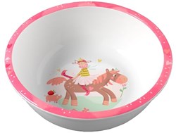 Haba ciotola per bambini principessa e cavallo - melamina - rosa - lavabile in lavastoviglie