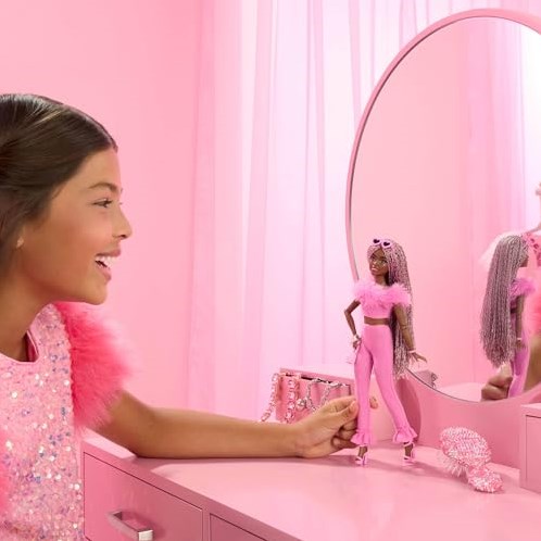 Bambola Barbie Fashionista deluxe con trecce - bambola da gioco con accessori-2