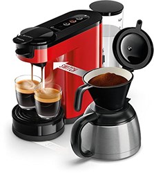 Philips macchina da caffè Senseo Switch HD6592/84 rossa - macchina 2-in-1 per caffè a cialde e filtro