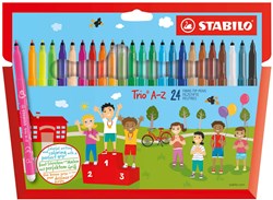 Stabilo pennarelli Trio A-Z con impugnatura ergonomica - set da 24 colori