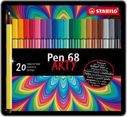 STABILO pennarelli Pen 68 - Scatola metallica 20 colori - Qualità premium