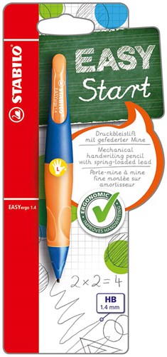 Stabilo portamine ergonomica EASYergo 1.4 mancini arancione neon HB