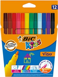 BIC Kids pennarelli Visa - 12 colori - Punta fine - Lavabili