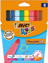 BIC pennarelli Kids Visacolor XL - 8 pezzi, punta larga, lavabili