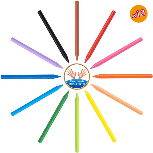BIC gessetti colorati Kids Plastidecor astuccio 12 pezzi pastelli a cera multicolore-3