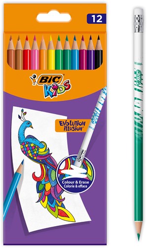 BIC matite colorate cancellabili Kids Evolution 12 pezzi - set colori-2