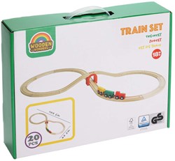 Set trenino in legno giocattolo pista 20 pezzi per bambini