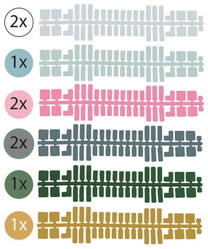 Ministeck strisce colorate set estensione mosaico 9 pezzi plastica-2